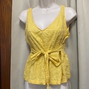 Vintage Eyelet Favlux Fashion lovely  yellow cotton summer blouse